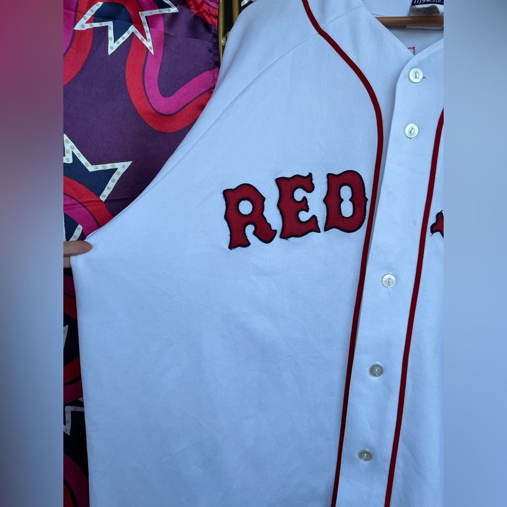 Vintage Majestic Boston Red Sox Keith Foulke 29 White Jersey Button Rare MLB USA - Picture 7 of 14